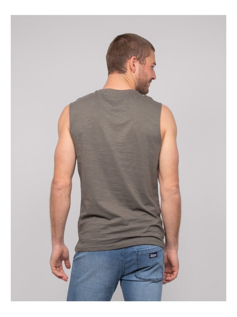 T-shirt sans manches coton NEGABINO Kaki - Kiabi