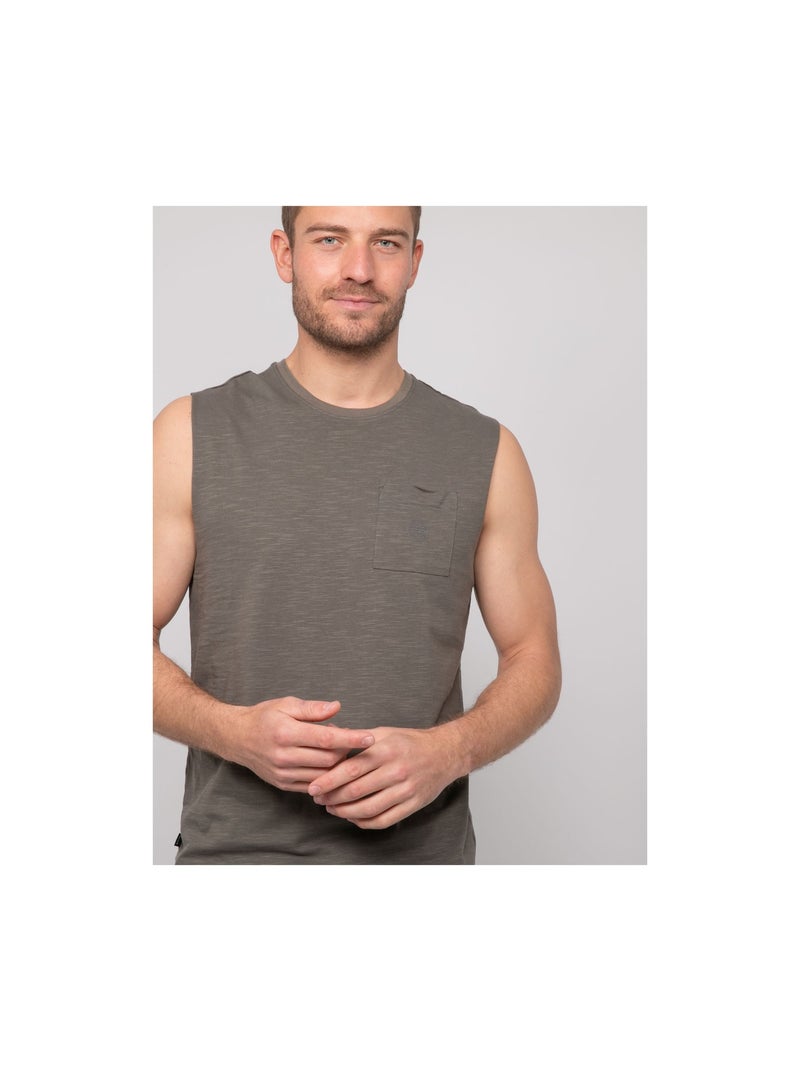 T-shirt sans manches coton NEGABINO Kaki - Kiabi