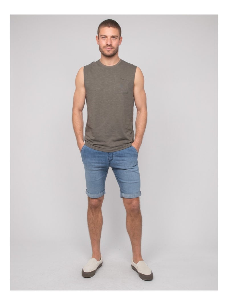 T-shirt sans manches coton NEGABINO Kaki - Kiabi