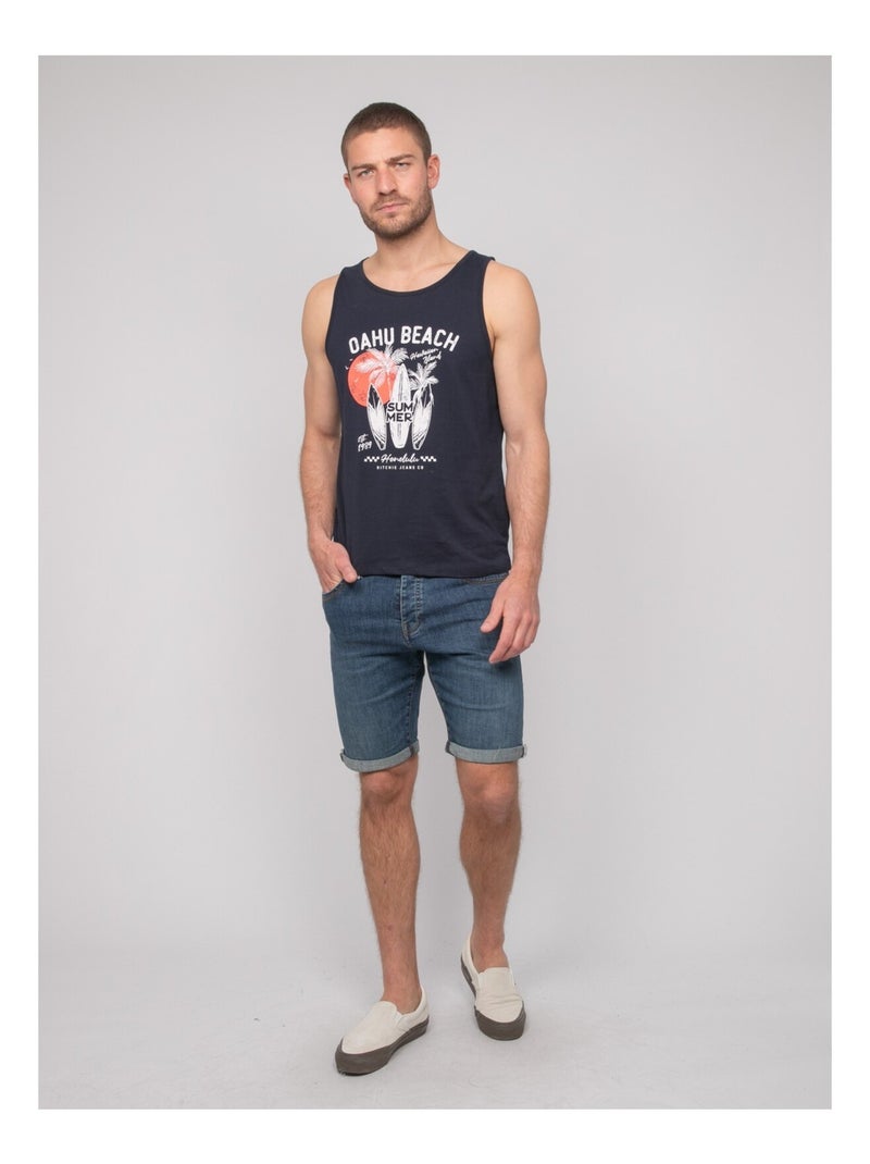 T-shirt sans manches coton NINATION Bleu marine - Kiabi