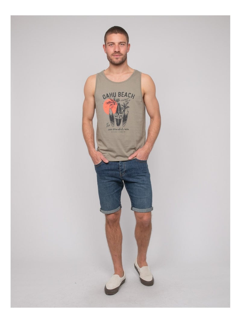 T-shirt sans manches coton NINATION Kaki - Kiabi