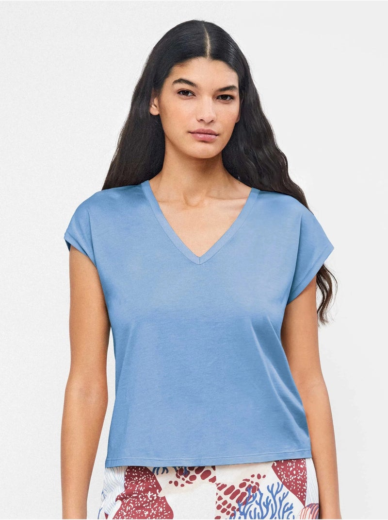 T-shirt sans manches en couleur bleue Bleu - Kiabi