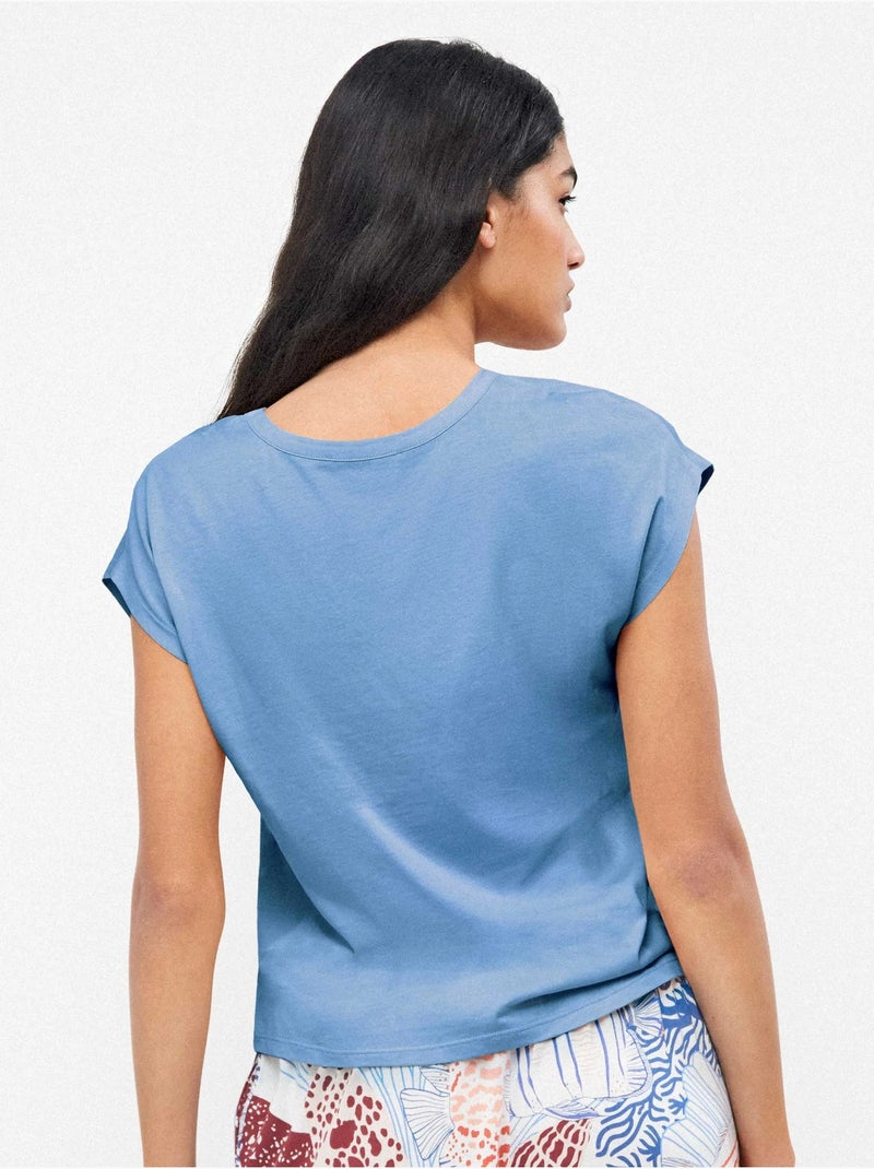 T-shirt sans manches en couleur bleue Bleu - Kiabi