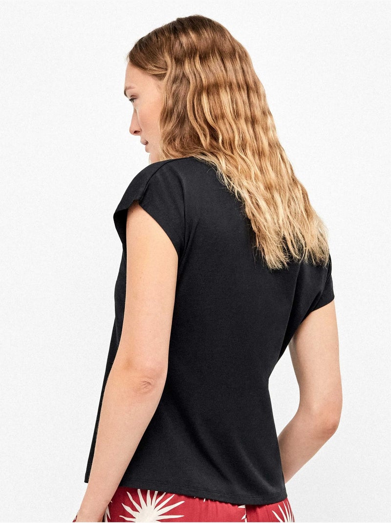T-shirt sans manches en couleur bleue Noir - Kiabi