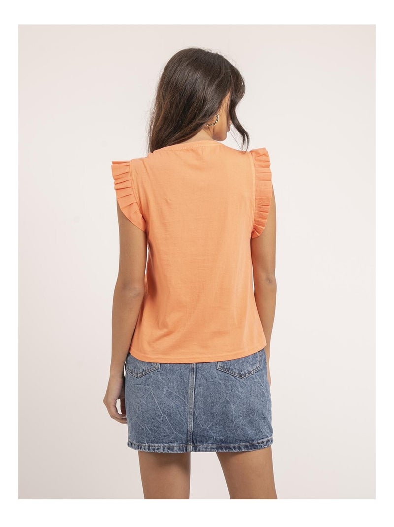 T-shirt sans manches FALONNE Orange corail - Kiabi