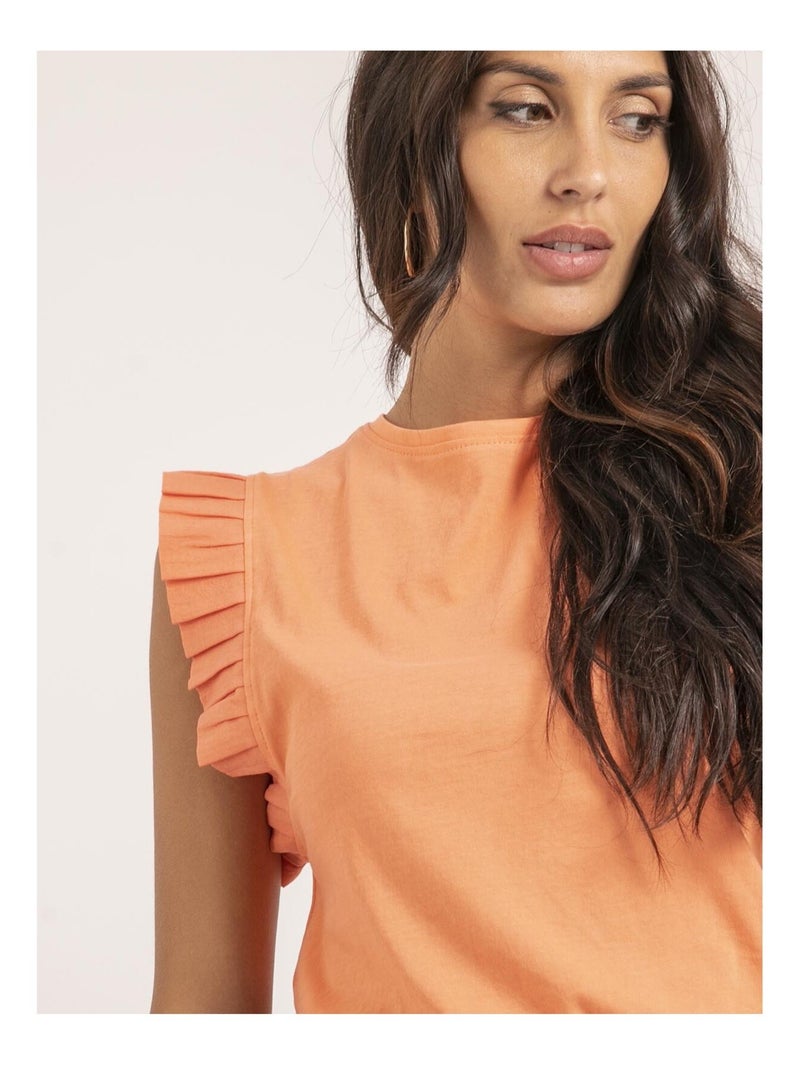 T-shirt sans manches FALONNE Orange corail - Kiabi