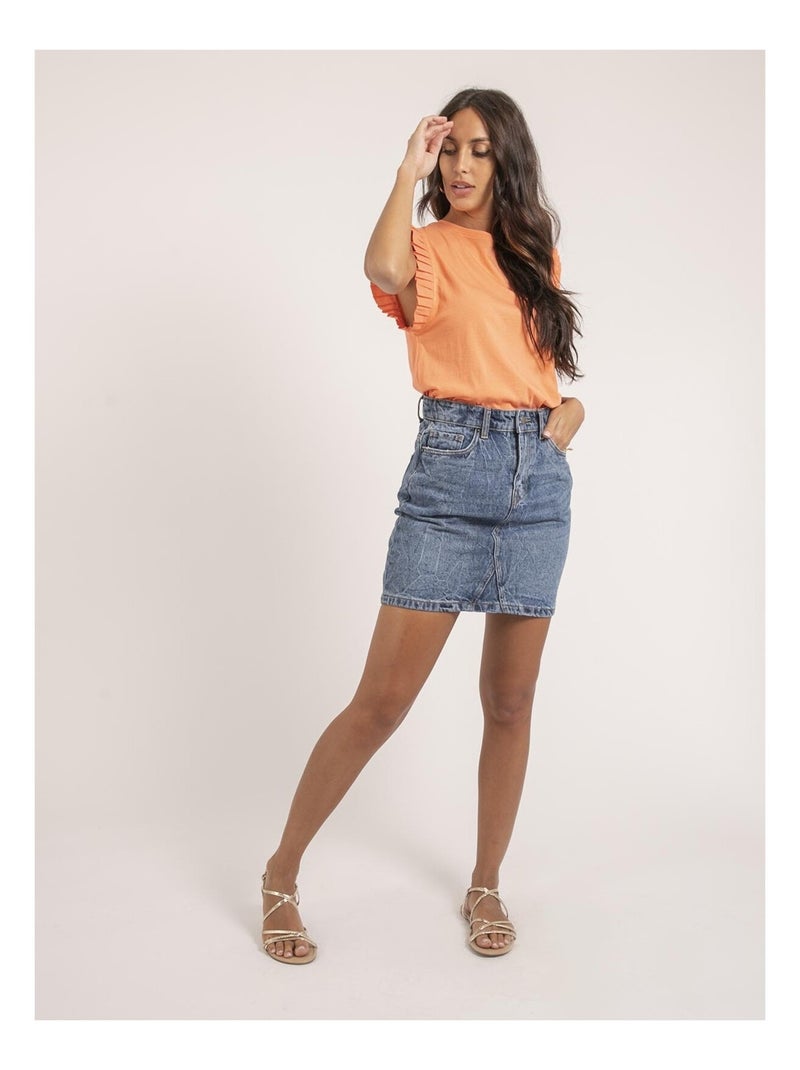 T-shirt sans manches FALONNE Orange corail - Kiabi