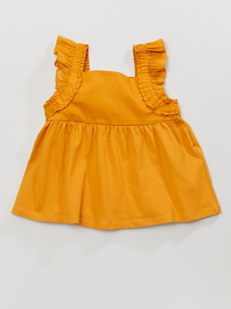 T-shirt sans manches Jaune - Kiabi