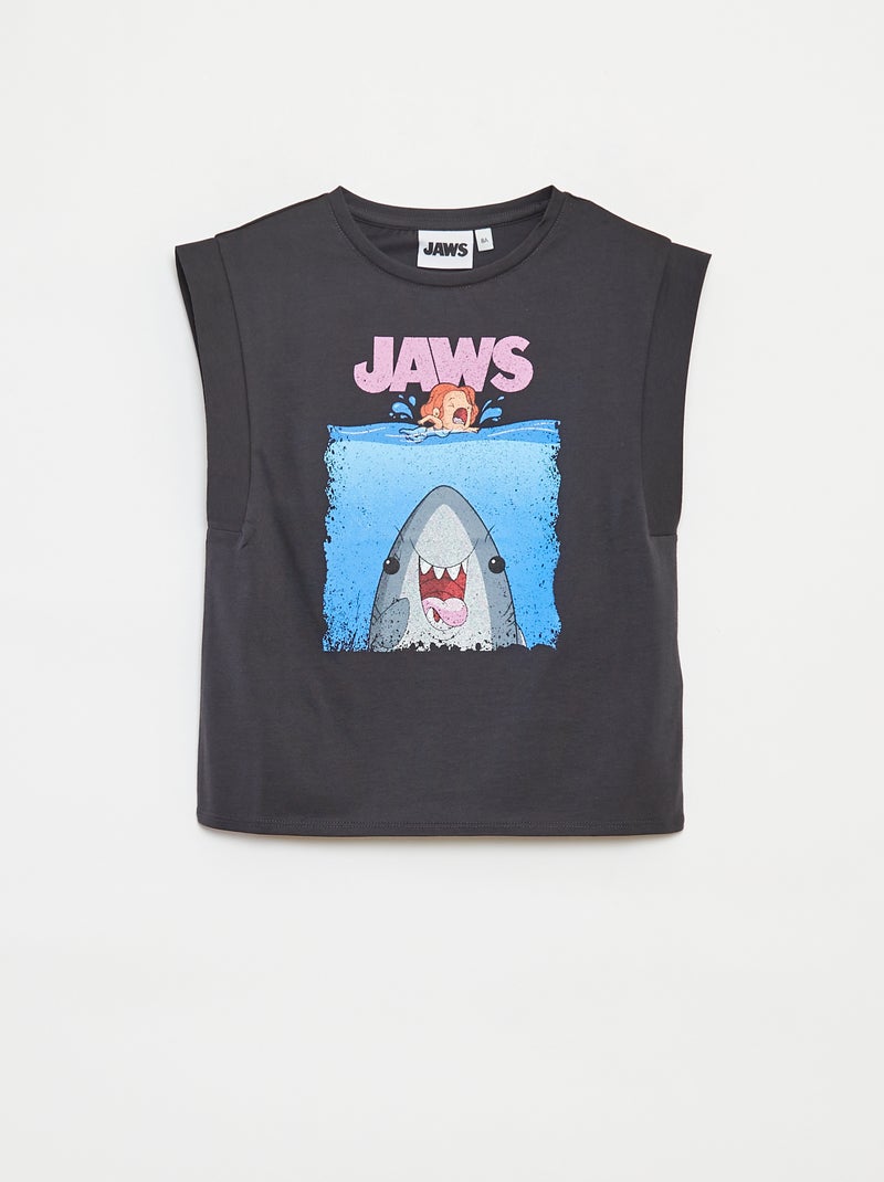 T-shirt sans manches 'Jaws' GRIS - Kiabi