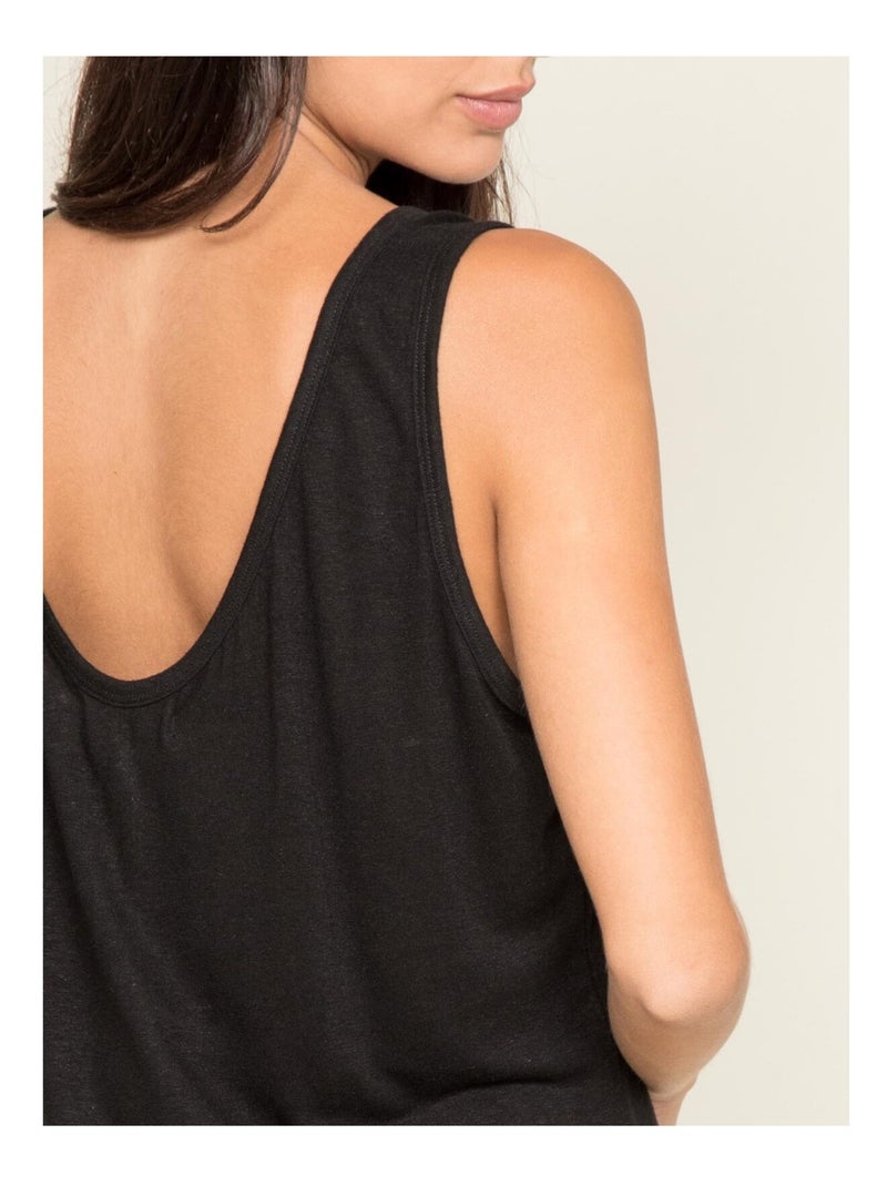 T-shirt sans manches lin FLERON Noir - Kiabi