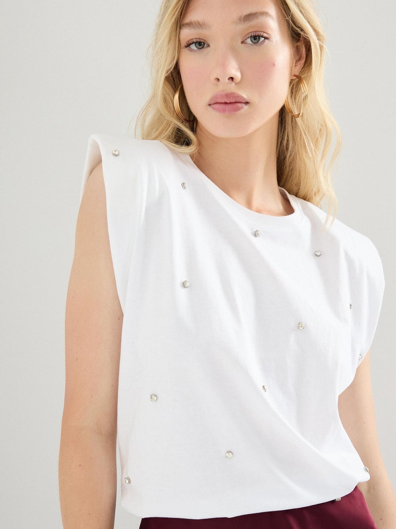 T-shirt sans manches, MO Fashion Blanc - Kiabi