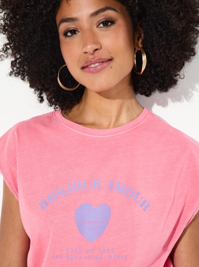 T-shirt sans manches MO Fashion Rose - Kiabi