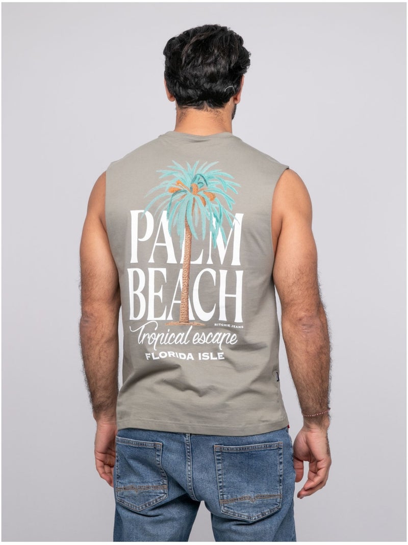 T-shirt sans manches NALPATE Kaki - Kiabi