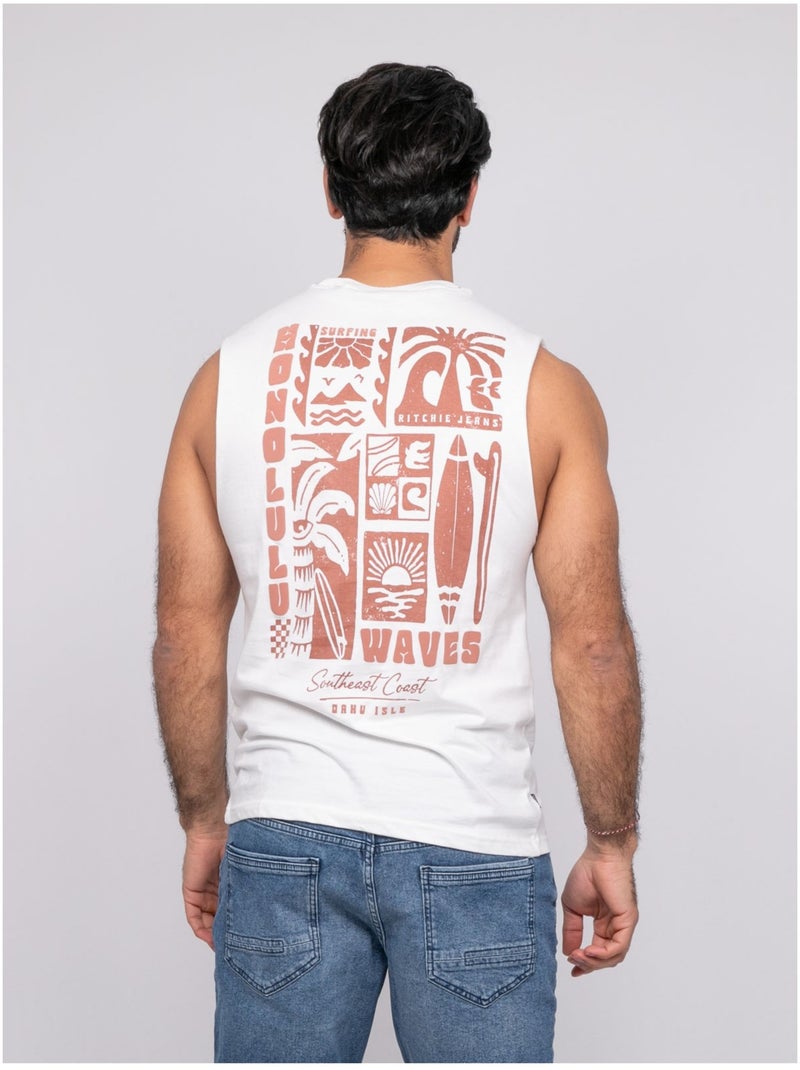 T-shirt sans manches NIPOLYTE Ecru - Kiabi
