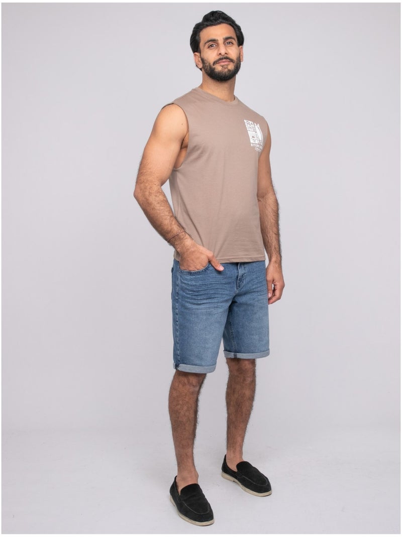 T-shirt sans manches NIPOLYTE Marron - Kiabi