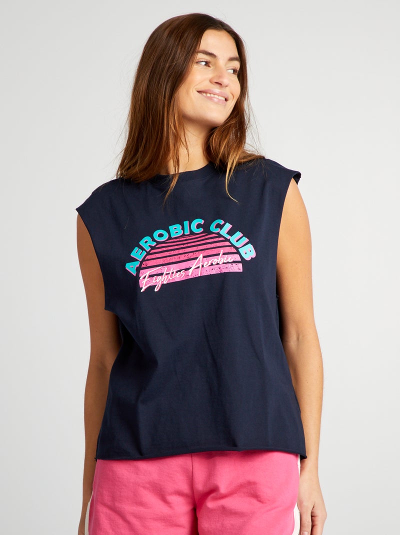 T-shirt sans manches Noir - Kiabi