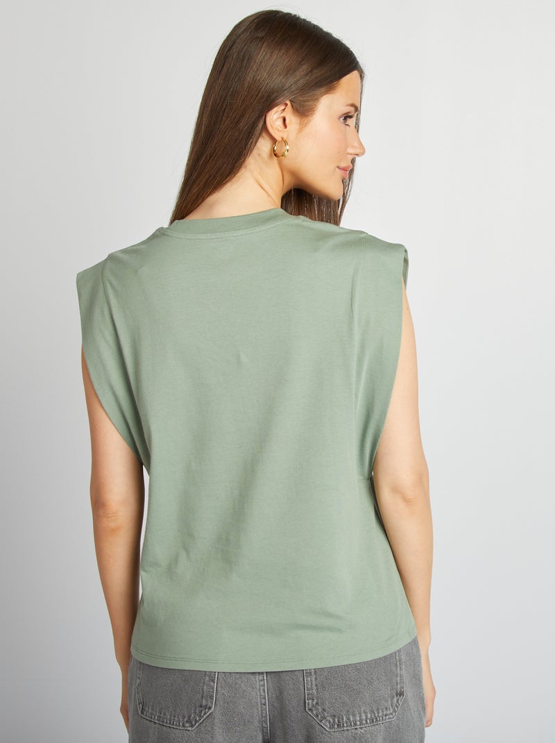 T-shirt sans manches uni BLEU - Kiabi