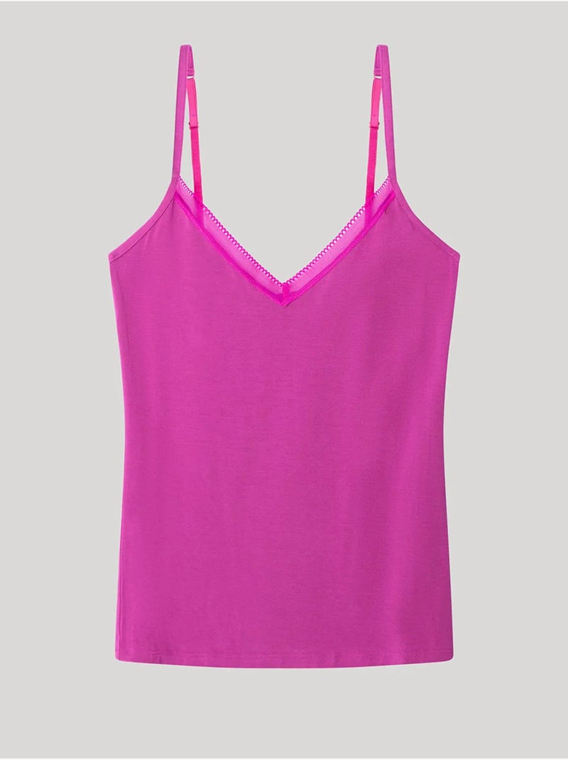 T-shirt sans manches unie Magenta - Kiabi
