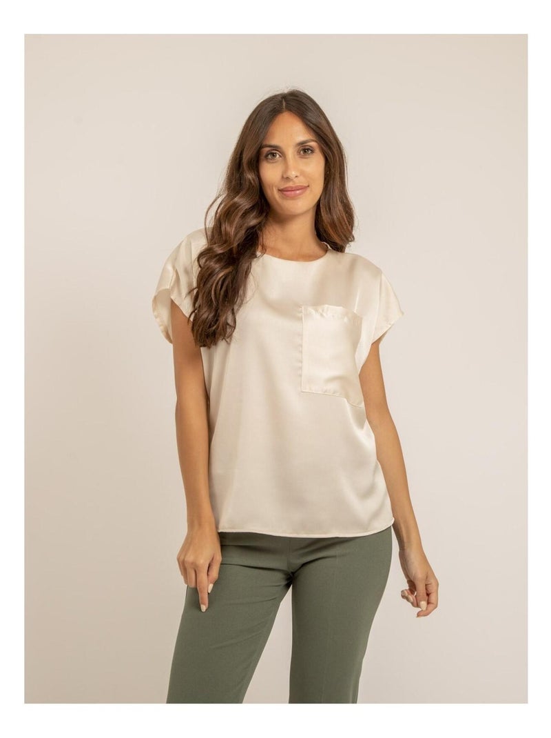T-shirt satin FELOPA Ecru - Kiabi