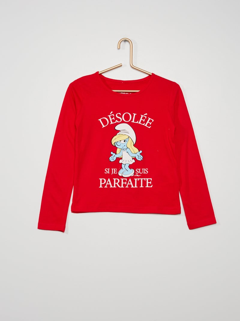 T-shirt 'Schtroumpfette' rouge - Kiabi