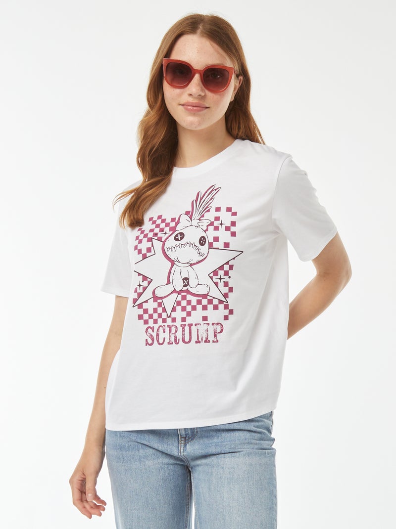T-shirt 'Scrum' 'Lilo & Stitch' de Disney  manches courtes Blanc - Kiabi