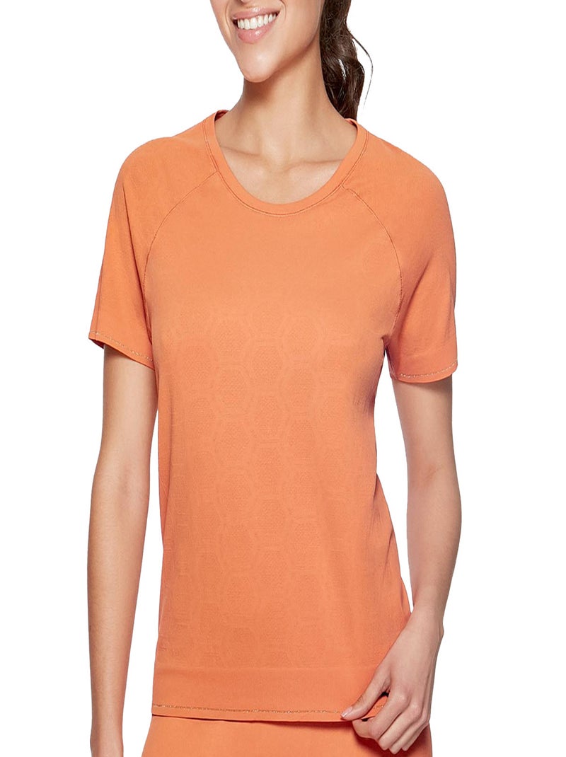 T-shirt seconde peau sans coutures Active Orange - Kiabi