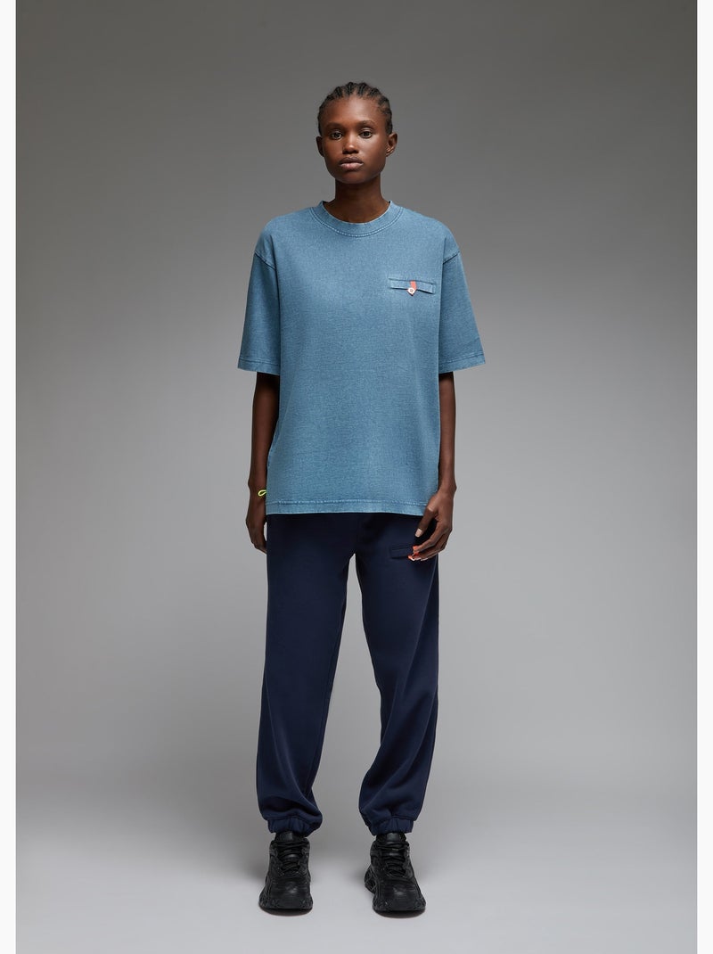 T-shirt shiba   (acid washed) femme - sae paris Bleu - Kiabi