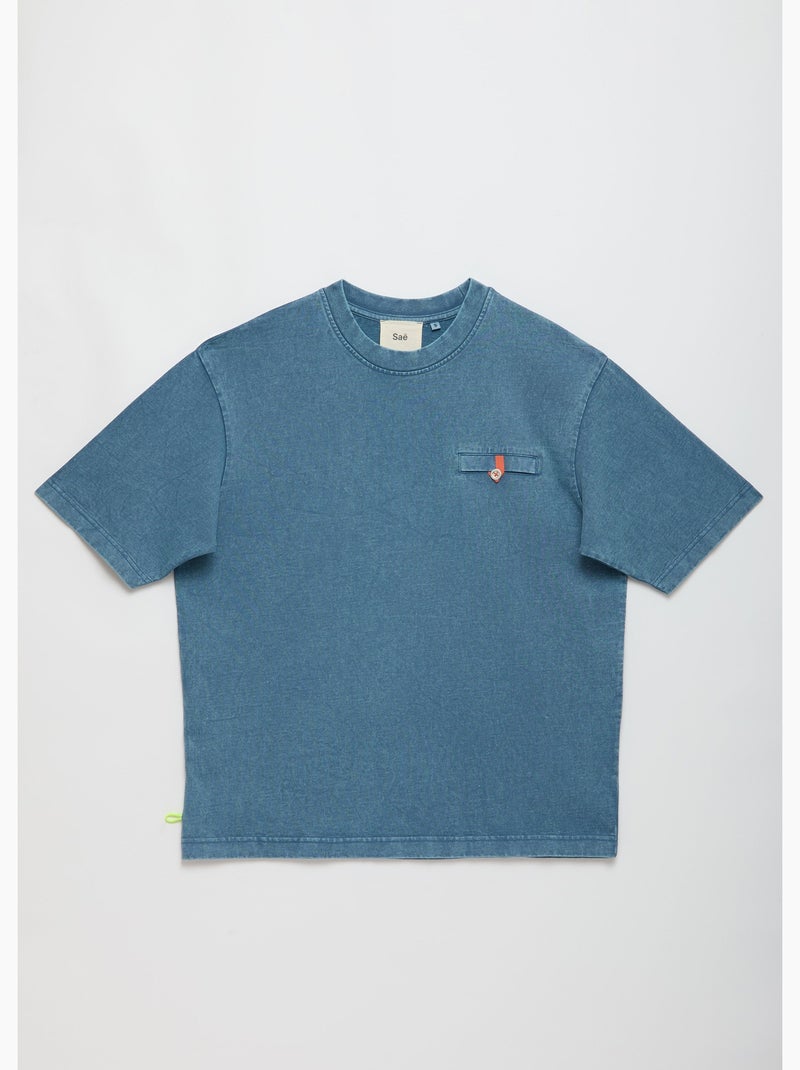 T-shirt shiba   (acid washed) homme - sae paris Bleu - Kiabi