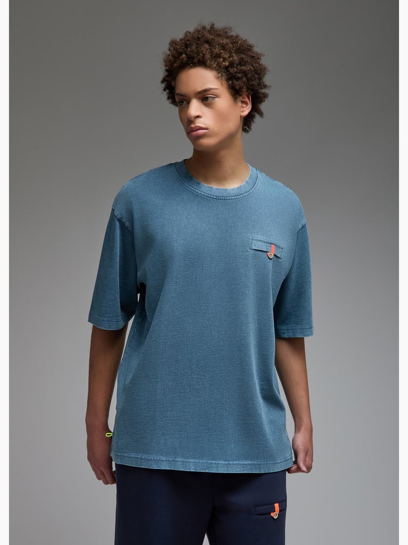 T-shirt shiba   (acid washed) homme - sae paris Bleu - Kiabi