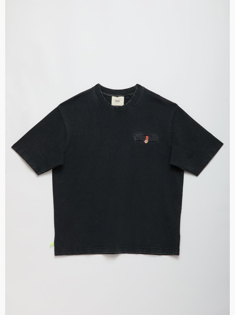 T-shirt shiba  (acid washed) homme - sae paris Noir - Kiabi