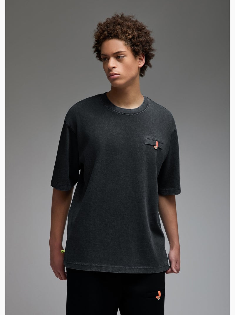 T-shirt shiba  (acid washed) homme - sae paris Noir - Kiabi