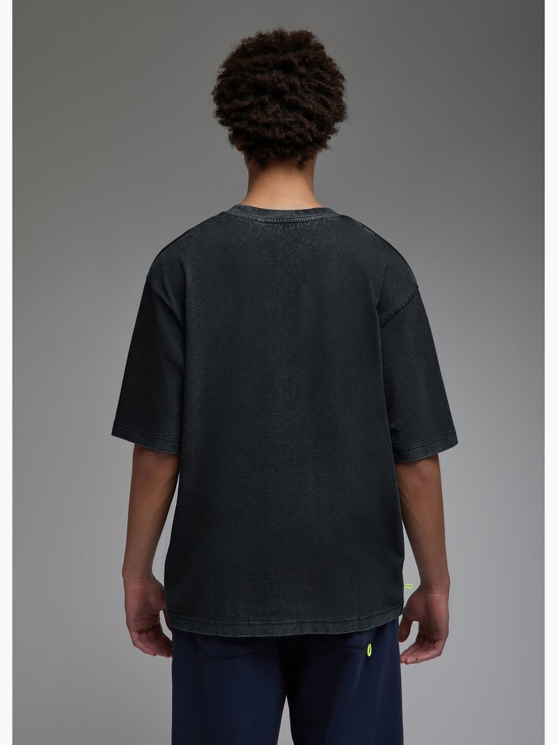 T-shirt shiba  (acid washed) homme - sae paris Noir - Kiabi