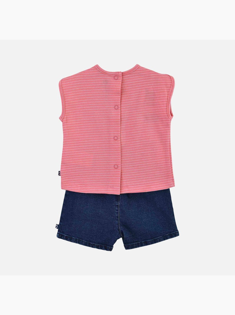 T SHIRT + SHORT CANDY Bleu - Kiabi