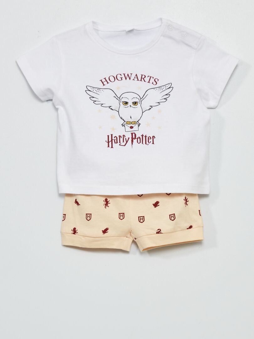 T-shirt + short 'Harry Potter' blanc/rose - Kiabi