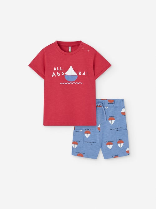 T-Shirt + Short Motif Bateaux - Kiabi
