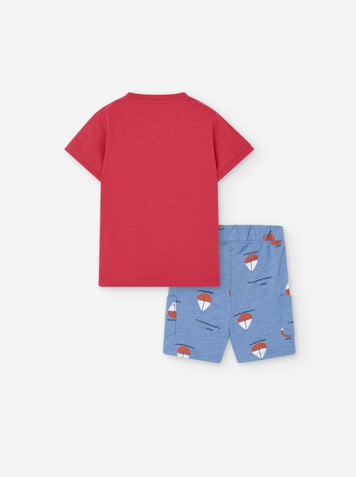 T-Shirt + Short Motif Bateaux - Kiabi
