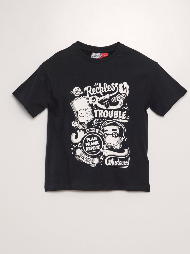 T-shirt 'Simpsons' à col rond noir - Kiabi
