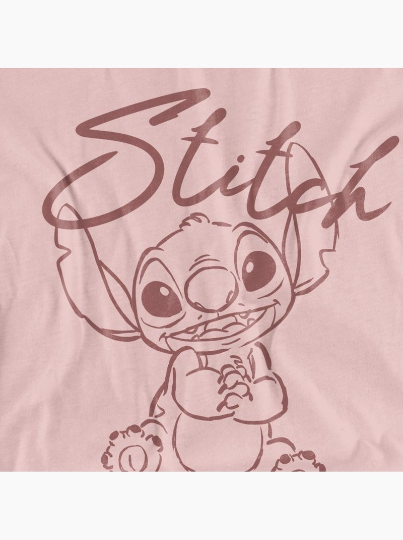 T-shirt sketchy and cute - lilo et stitch (stitch) Rose pâle - Kiabi