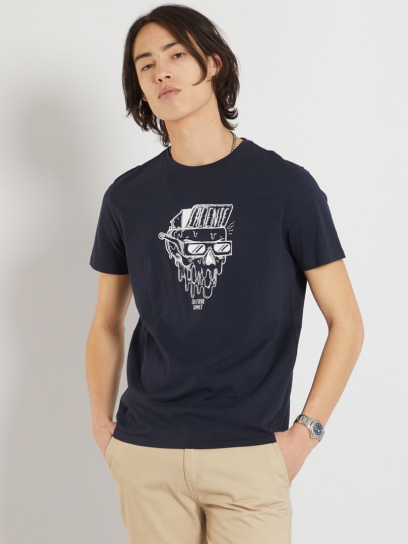 T-shirt 'skull california' bleu - Kiabi