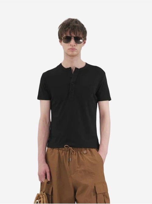 T-shirt slim à col rond avec boutons giesto - Kiabi T-shirt slim à col rond avec boutons giesto - Kiabi