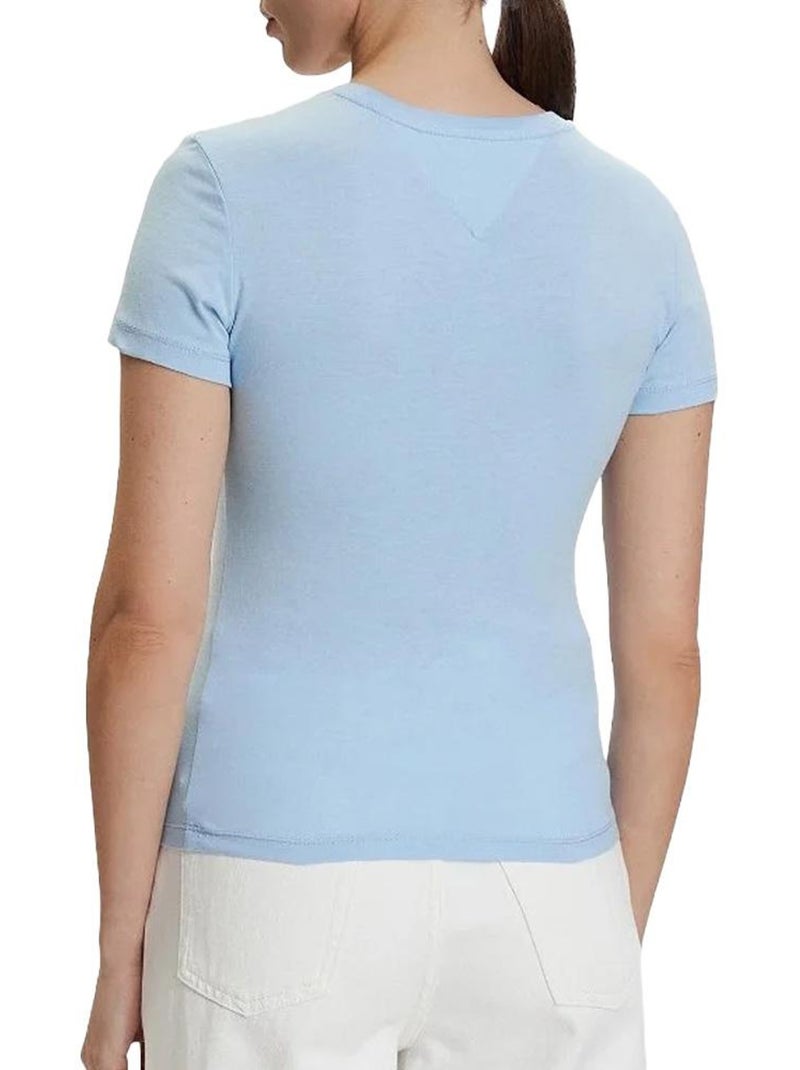 T-shirt Slim Femme Tommy Hilfiger Bleu - Kiabi