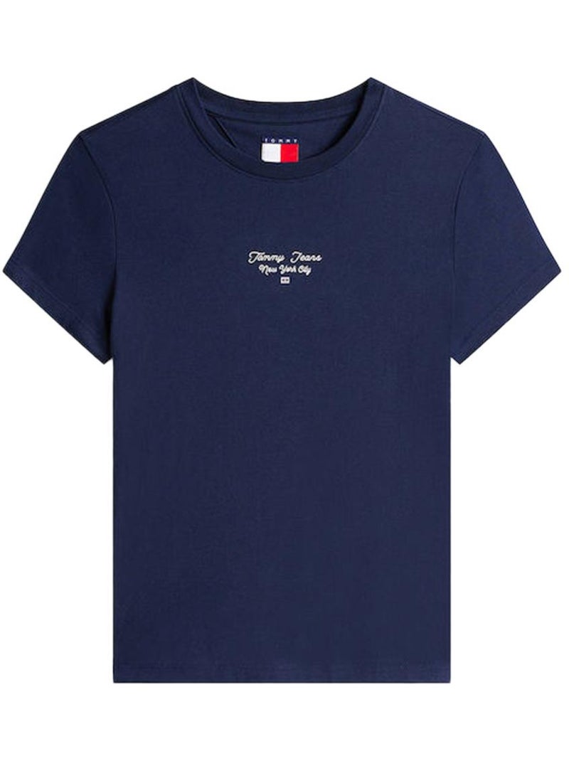 T-Shirt Slim Femme Tommy Hilfiger Logo Bleu marine - Kiabi