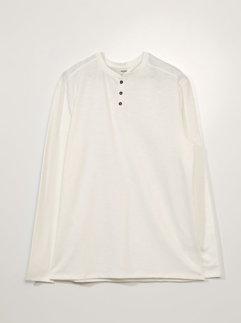 T-shirt slim fit à manches longues +1m90 blanc - Kiabi