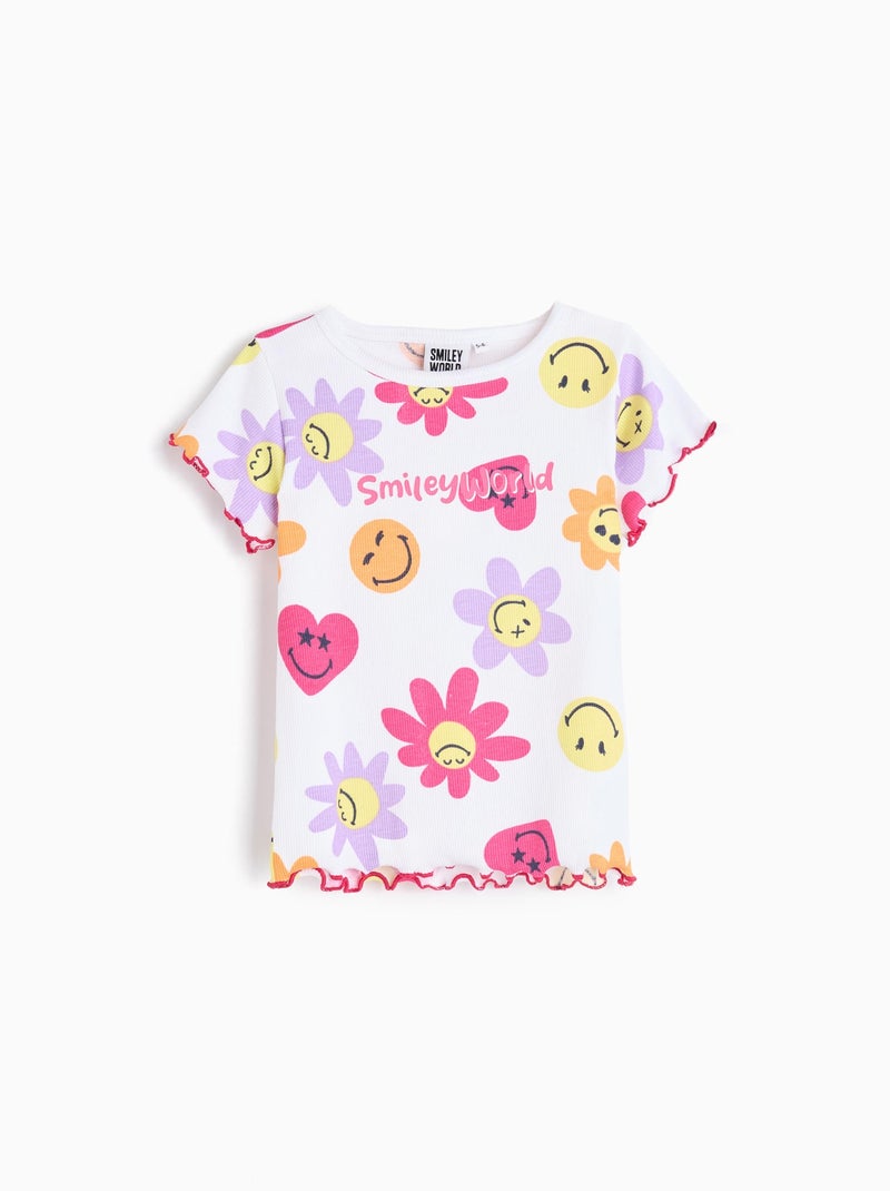 T-shirt, Smiley World MO Fashion Blanc - Kiabi