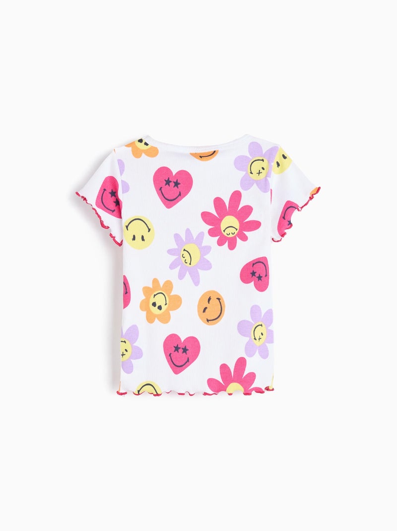 T-shirt, Smiley World MO Fashion Blanc - Kiabi