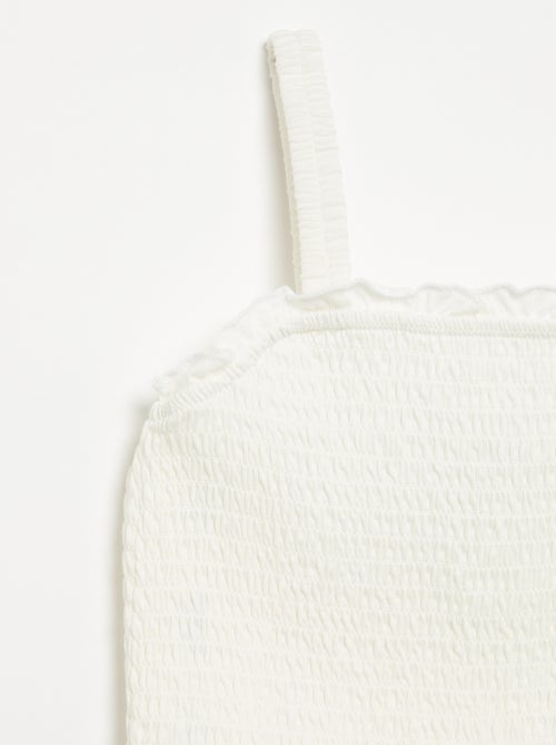 T-shirt smoké à bretelles - Kiabi