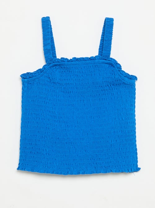 T-shirt smoké à bretelles - Kiabi