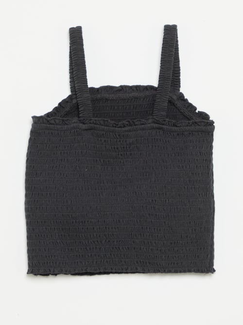 T-shirt smoké à bretelles - Kiabi