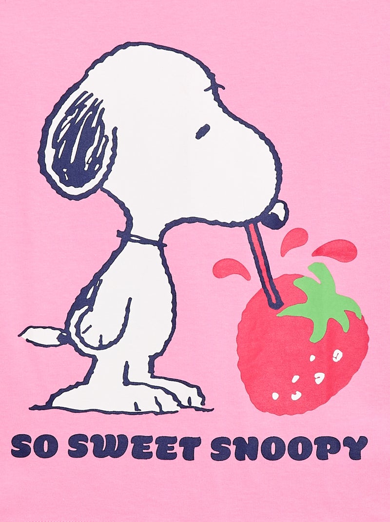 T-shirt 'Snoopy' à manches courtes Rose - Kiabi