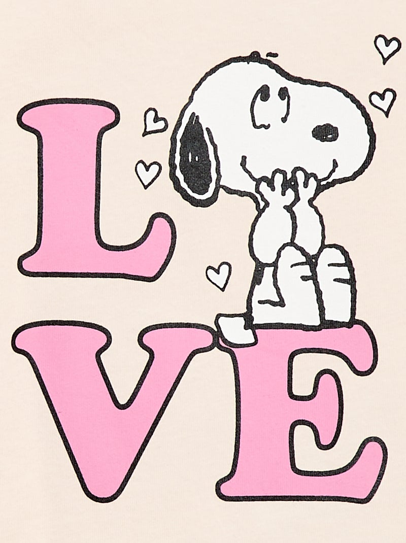 T-shirt 'Snoopy' manches courtes Rose - Kiabi